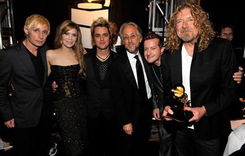  Green Day, with Robert Plant and Alison Krauss @ the 2009 Grammy Awards