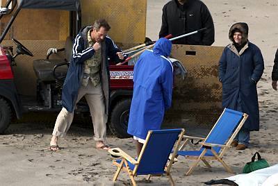  Hugh Laurie Filming 'House MD' in Malibu