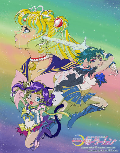 Princess Sailor Moon, Dark Mercury, and Sailor Luna