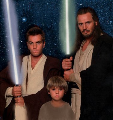 Qui Gon Jinn,Obi Wan Kenobi,and Anakin