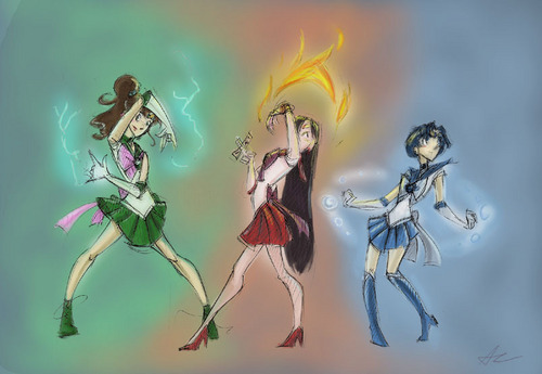  Sailor Mars, Sailor Jupiter, Sailor Mercury