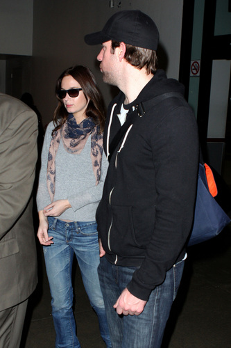 John and Emily Blunt at LAX Airport 17 February 2009