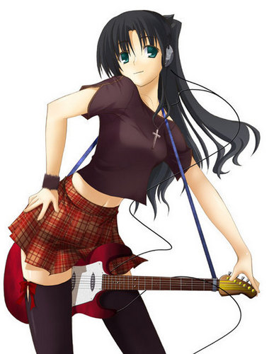 Rin with a guitar