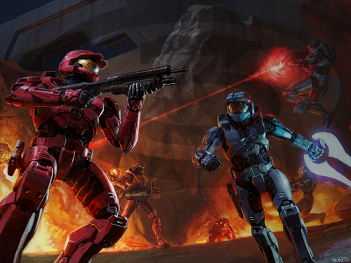  Halo red & blue
