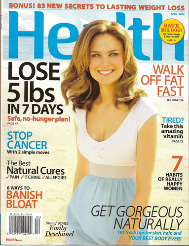  Emily Deschanel in Health Magazine