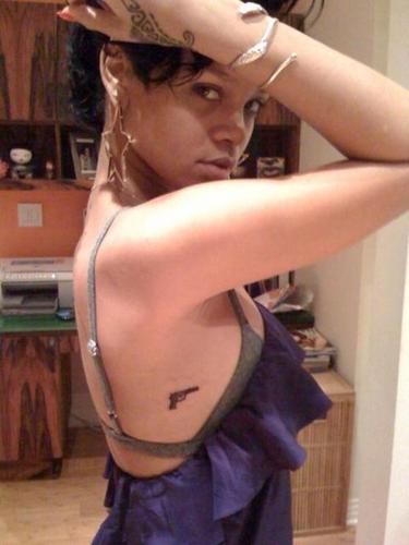 Rihanna's New Gun Tattoos