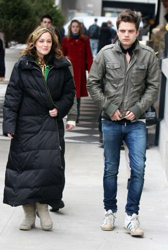 Leight and Seb on set of GG