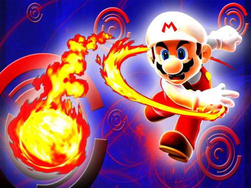  огонь Mario Обои
