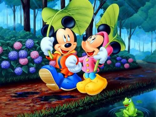  Mickey and Minnie kertas dinding