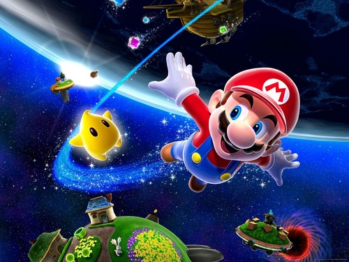  Super Mario Galaxy karatasi la kupamba ukuta