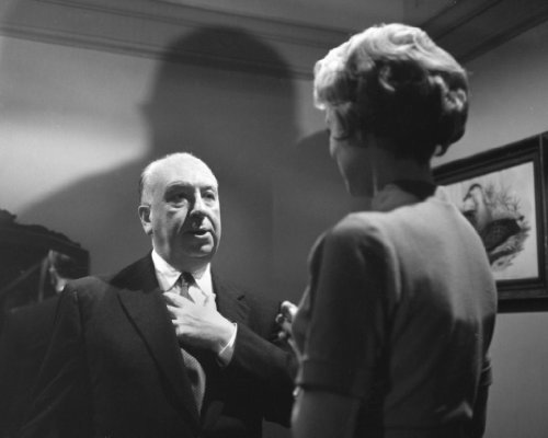  Alfred Hitchcock and Janet Leigh on the Set of Psycho