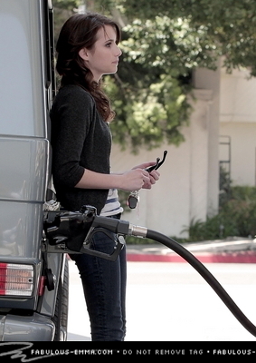  Emma at gas station in North Hollywood