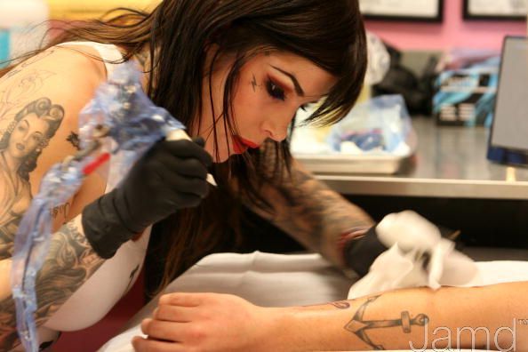 LA Ink's Kat Von D Attempts A 24 Hour Guinness World Tattoo Record