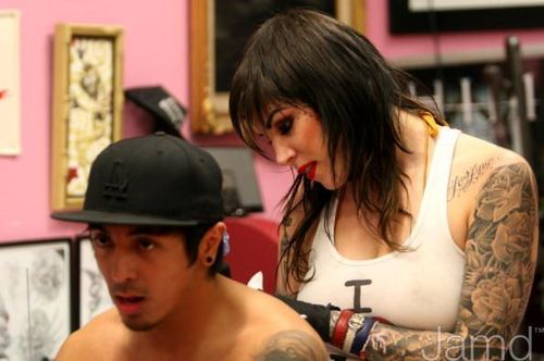 LA Ink's Kat Von D Attempts A 24 Hour Guinness World Tattoo Record