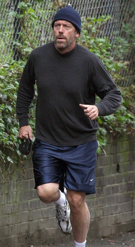  Hugh Laurie Takes His Dog For A Jog