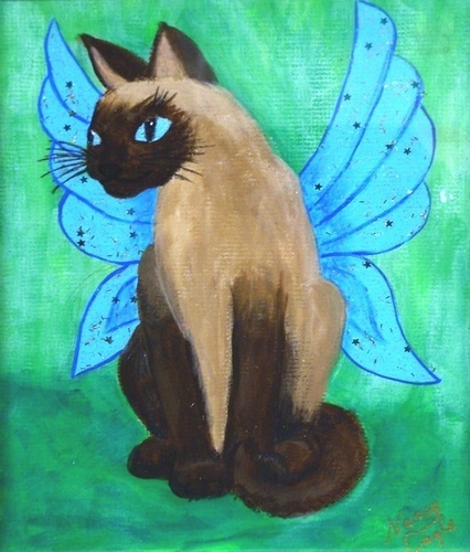  Siamese Cat With borboleta Wings