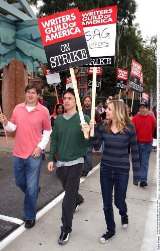  Scrubs Cast at The writers Strike 2007
