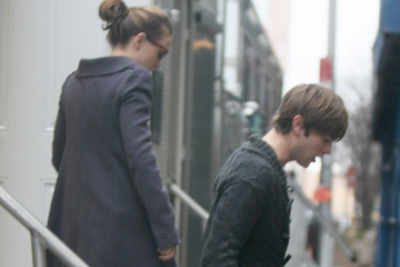 Leighton and Chace On Set