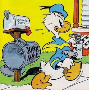  Donald bebek rongsokan, sampah Mail