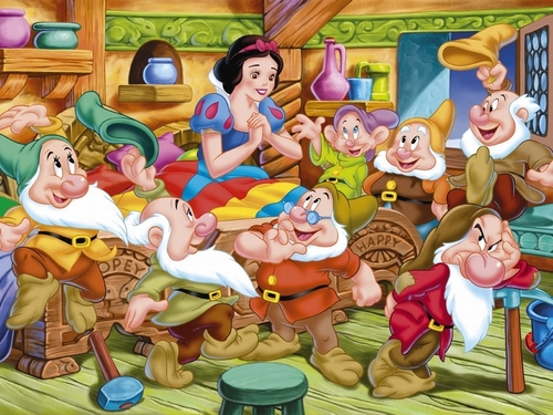  Snow White and the Seven Dwarfs karatasi la kupamba ukuta