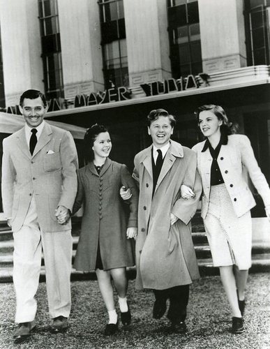 Clark Gable, Shirley Temple, Mickey Rooney and Judy Garland