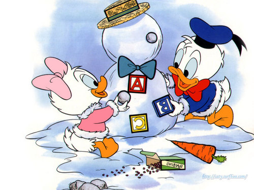  Baby Donald and گلبہار, گل داؤدی بتھ, مرغابی پیپر وال