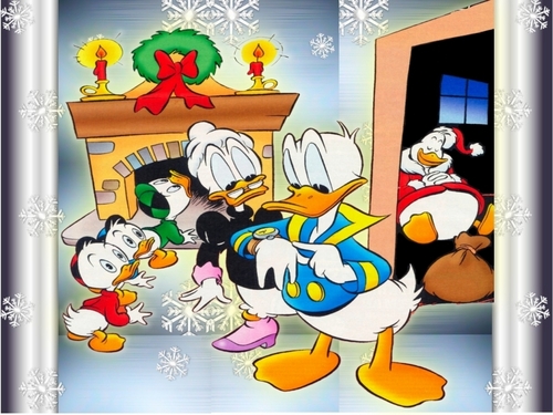  Donald eend Christmas achtergrond