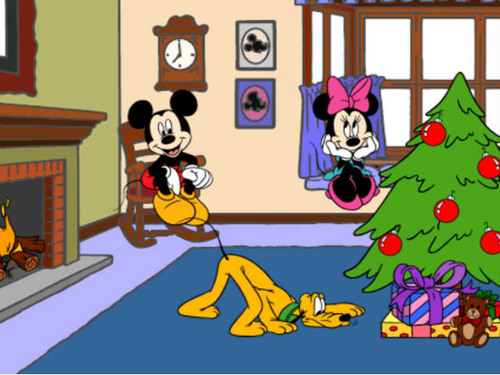  Mickey and Minnie at Рождество