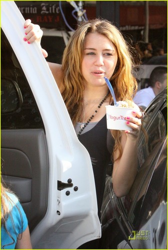  Miley Cyrus gets ice cream