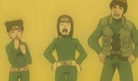  Tenten, Neji, and Gai in Green Jumpsuits