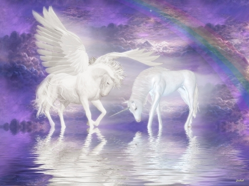  Unicorn and Pegasus 壁紙