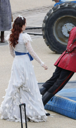 Emily on the set of Gulliver's Travels