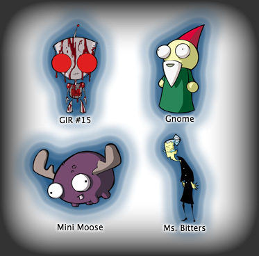  Gir, Gnome, Mini Moose, Ms. bitter