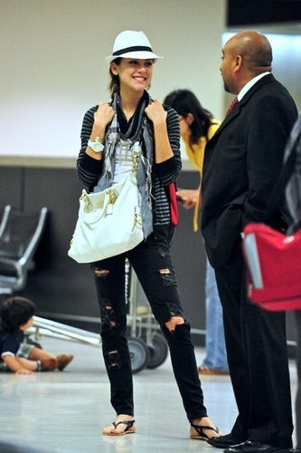 Jessica Stroup at LAX airport