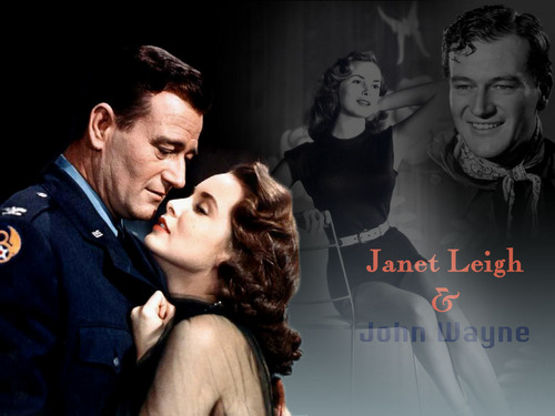  John Wayne and Janet Leigh kertas dinding