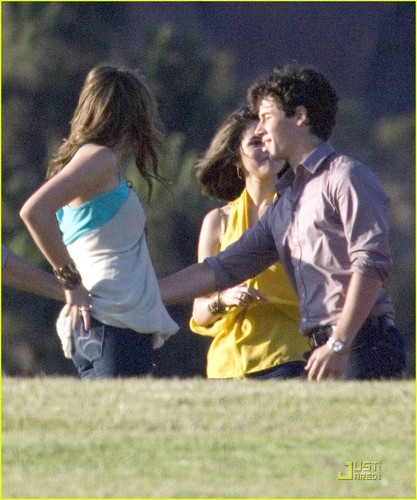 Miley & Nick on Set New Music Video