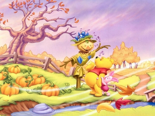  Winnie the Pooh Halloween karatasi la kupamba ukuta