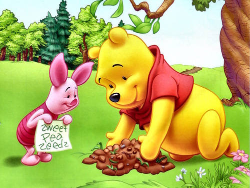  Winnie the Pooh and Piglet দেওয়ালপত্র