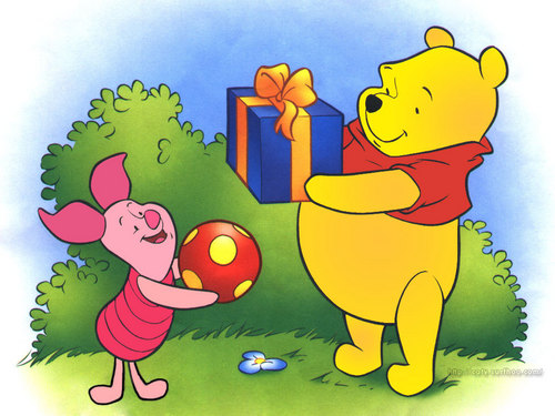  Winnie the Pooh and Piglet kertas dinding