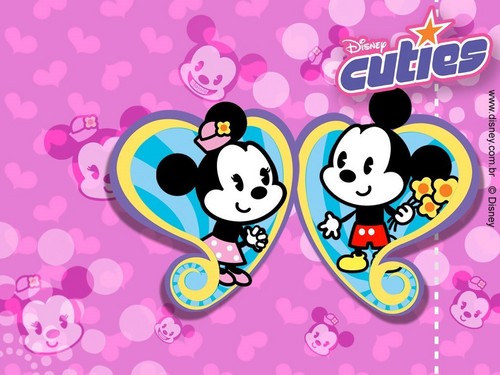  Mickey and Minnie Cuties karatasi la kupamba ukuta