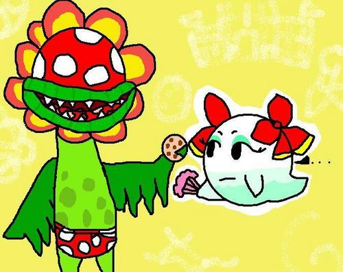  Petey Piranha giving Lady Bow a cookie