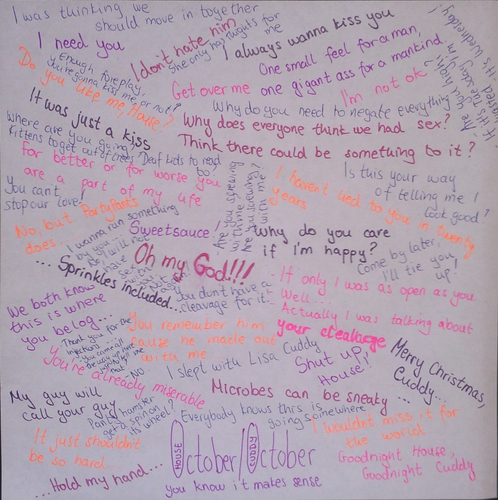  Huddy Цитаты in Hilly's handwriting :D