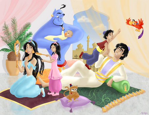  hoa nhài and Aladdin và cây đèn thần Family