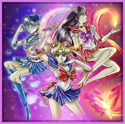 Sailor Moon, Mercury, & Mars