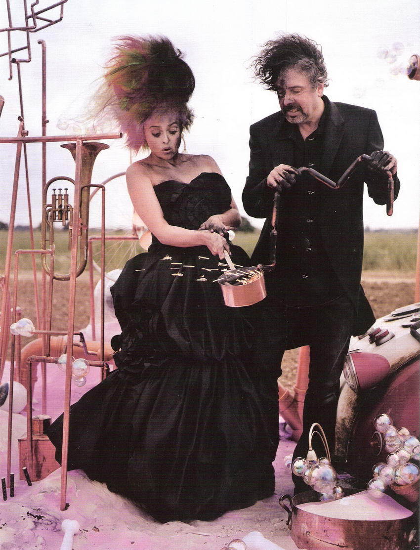 Tim Burton & Helena Bonham Carter in the December 2008 Issue of Vogue (UK)