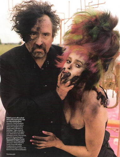 Tim Burton & Helena Bonham Carter in the December 2008 Issue of Vogue (UK)