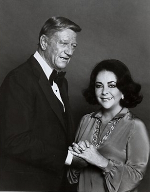  John Wayne and Elizabeth Taylor