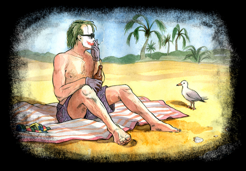 The joker in the beach