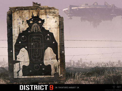  District 9 Alien shooting range movie poster