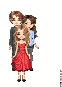  Edward with Bella and (teen) Renesmee.